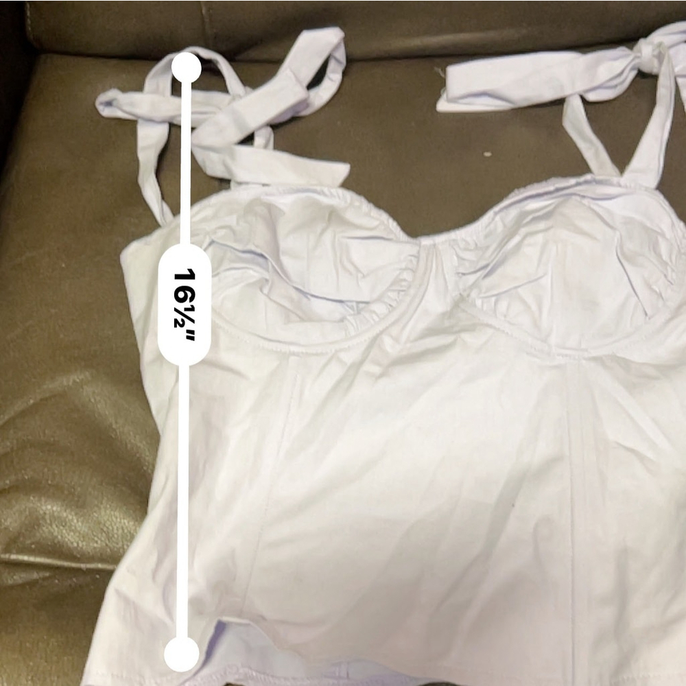 Forever 21 Corset Top - Women's L - Dusty Lavender Tie Shoulder - Picture 10 of 10